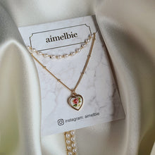 Load image into Gallery viewer, [Kim Sejeong, Billlie Tsuki, Oh My Girl Binnie Necklace] Vintage Rose Heart Layered Necklace