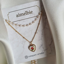 Load image into Gallery viewer, [Kim Sejeong, Billlie Tsuki, Oh My Girl Binnie Necklace] Vintage Rose Heart Layered Necklace