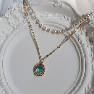 Baroque Blue Layered Necklace