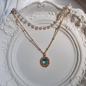Baroque Blue Layered Necklace