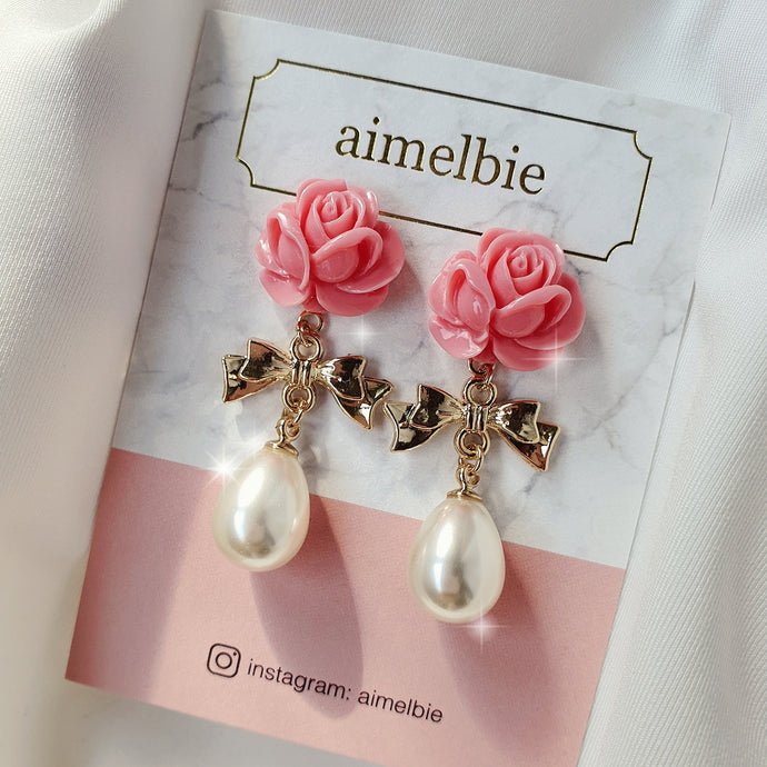 Pink Rose Earrings (Dreamcatcher Jiyu Earrings)
