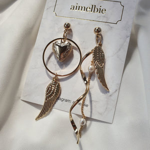 Love Gold Angel Earrings