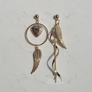 Love Gold Angel Earrings