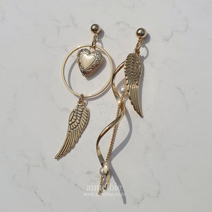 Love Gold Angel Earrings