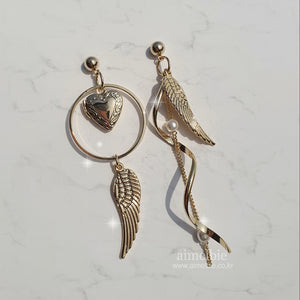 Love Gold Angel Earrings