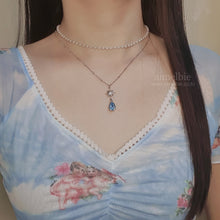 Load image into Gallery viewer, [Red Velvet Joy, Lovelyz Kei Necklace] Starry Teardrops Necklace - Light Blue