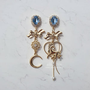 Pony and the Moon Earrings - Light Blue