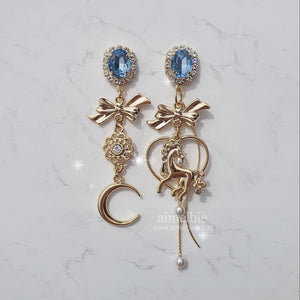 Pony and the Moon Earrings - Light Blue