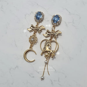 Pony and the Moon Earrings - Light Blue