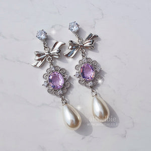 Violet Jewel Princess Earrings - Fancy
