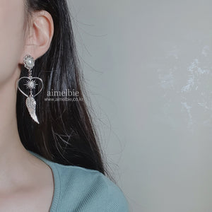 Silver Angel Heart Earrings (STAYC J Earrings)