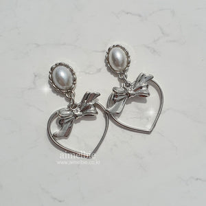 Sweet Heart Earrings - Silver (IVE Liz, Kep1er Yeseo, Mashiro Earrings)
