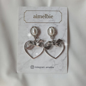 Sweet Heart Earrings - Silver (Kep1er Yeseo, Mashiro, Dreamcatcher Handong Earrings)