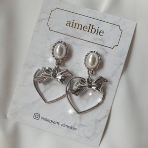 Sweet Heart Earrings - Silver (Kep1er Yeseo, Mashiro, Dreamcatcher Handong Earrings)