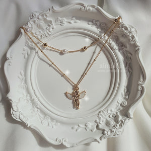 Baby Angel Layered Necklace - Gold ver. (STAYC Isa Necklace)