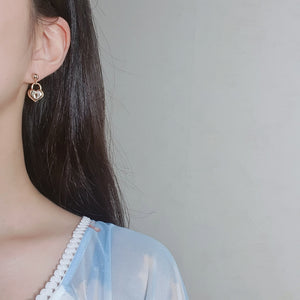 Gold Heart Lock Earrings (Ive Yujin, Ive Rei, Billlie Sheon Earrings)