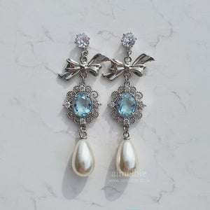 Aqua Jewel Princess Earrings - Fancy (IVE Wonyoung Earrings)