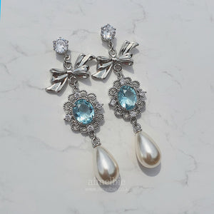 [IVE Wonyoung, Rei Earrings] Aqua Jewel Princess Earrings - Fancy