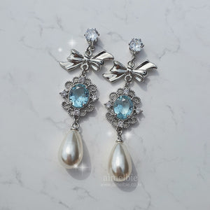 [IVE Wonyoung, Rei Earrings] Aqua Jewel Princess Earrings - Fancy