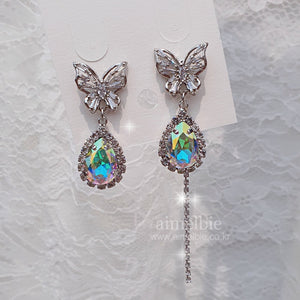 Rainbow Crystal Butterfly Earrings (Redvelvet Wendy Earrings)