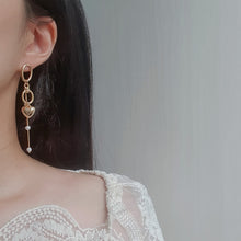 Load image into Gallery viewer, Heart and Chain Earrings - Gold