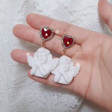 Load image into Gallery viewer, Baby Angel and Red Heart Earrings (Hyun-A Instagram Earrings)