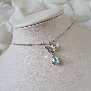 Dreamy Butterfly Semi-Choker Necklace - Rainbow (STAYC Isa, STAYC Seeun, Sejeong Kim, Oh My Girl Jiho Necklace)