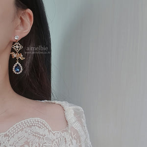 Oriental Princess Earrings - Navy