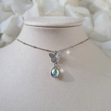 Load image into Gallery viewer, Dreamy Butterfly Semi-Choker Necklace - Rainbow (STAYC Isa, STAYC Seeun, Sejeong Kim, Oh My Girl Jiho Necklace)