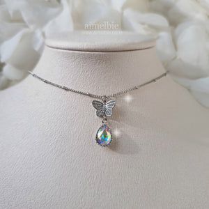 Dreamy Butterfly Semi-Choker Necklace - Rainbow (STAYC Isa, STAYC Seeun, Sejeong Kim, Oh My Girl Jiho Necklace)