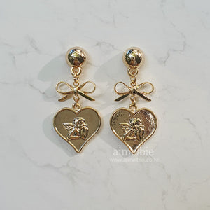 Royal Baby Angel Earrings - Short (Gold) (Kep1er Mashiro Earrings)