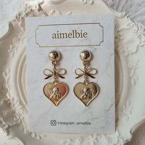 Royal Baby Angel Earrings - Short (Gold) (Kep1er Mashiro Earrings)