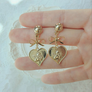 Royal Baby Angel Earrings - Short (Gold) (Kep1er Mashiro Earrings)