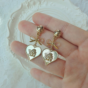 Royal Baby Angel Earrings - Short (Gold) (Kep1er Mashiro Earrings)