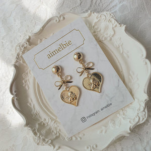 Royal Baby Angel Earrings - Short (Gold) (Kep1er Mashiro Earrings)