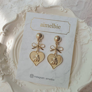 Royal Baby Angel Earrings - Short (Gold) (Kep1er Mashiro Earrings)