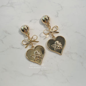 Royal Baby Angel Earrings - Short (Gold) (Kep1er Mashiro Earrings)