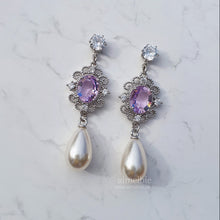 Load image into Gallery viewer, Violet Jewel Princess Earrings - Simple