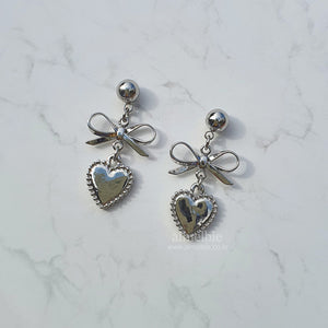 Vintage Silver Heart Earrings