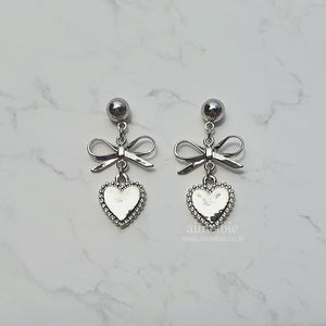 Vintage Silver Heart Earrings