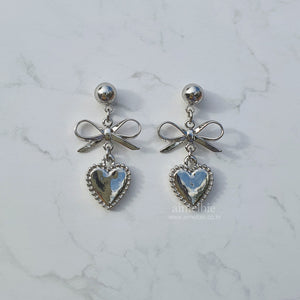 Vintage Silver Heart Earrings