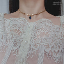 Load image into Gallery viewer, City Women Gold Chain Choker - Navy