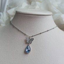 Load image into Gallery viewer, Dreamy Butterfly Semi-Choker Necklace - Light Blue (Oh My Girl Arin, Mamamoo Solar, STAYC Sieun, J Necklace)