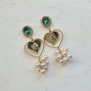 Emerald Baby Angel Earrings