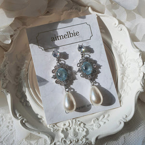 Aqua Jewel Princess Earrings - Simple (ITZY Yeji Earrings)