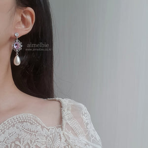 Violet Jewel Princess Earrings - Simple