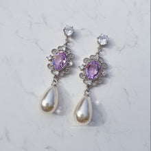 Load image into Gallery viewer, Violet Jewel Princess Earrings - Simple