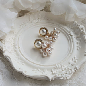 Pearl Bouquet Earrings - Antique ver. (Kep1er Chaehyun Earrings)