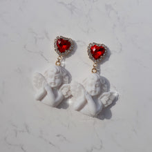 Load image into Gallery viewer, Baby Angel and Red Heart Earrings (Hyun-A Instagram Earrings)