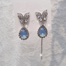 Load image into Gallery viewer, Soft Blue Butterfly Earrings (Girl&#39;s Generation Sunny Earrings)